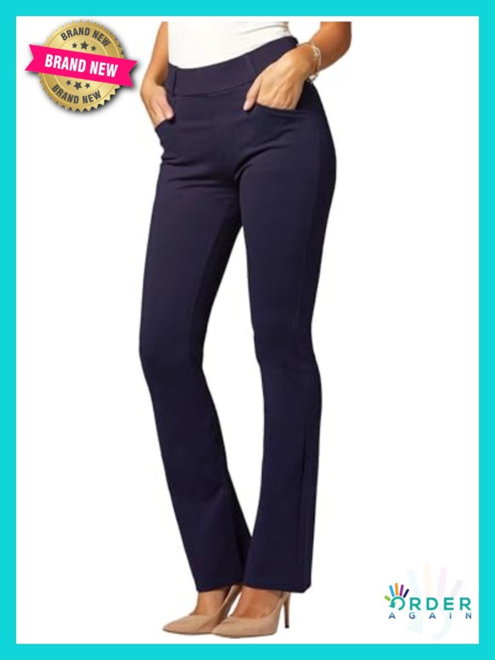 Tummy Control Bootcut Dress Pants with Pockets